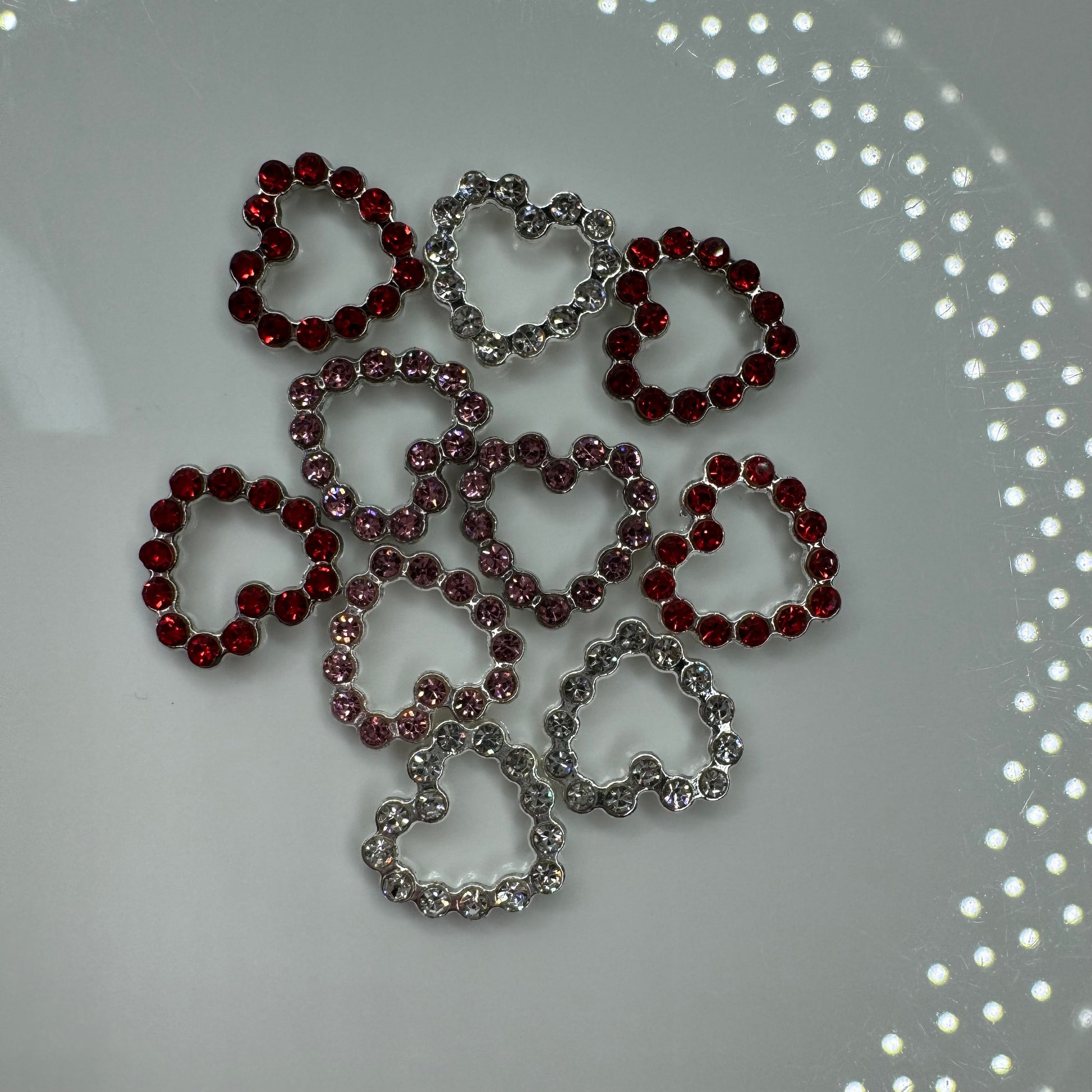 Colorful heart charms