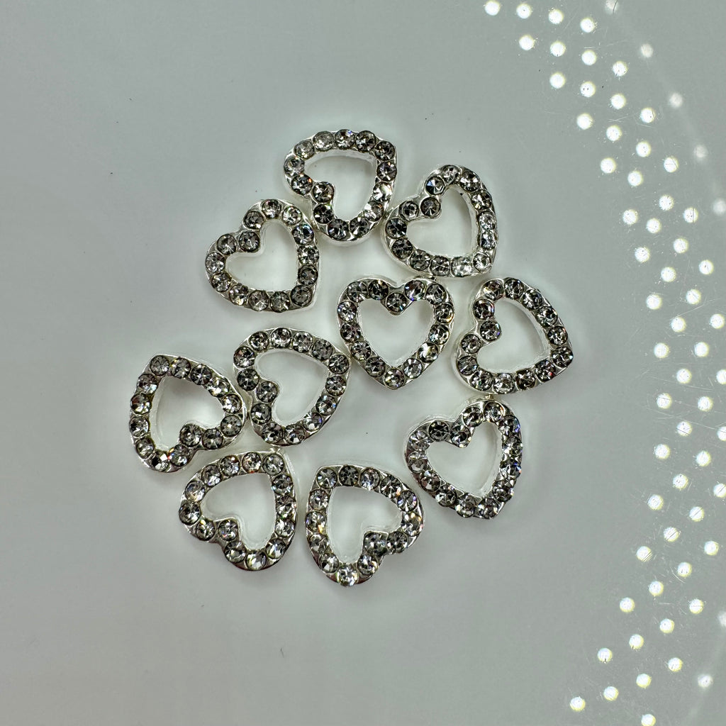 Silver heart charms