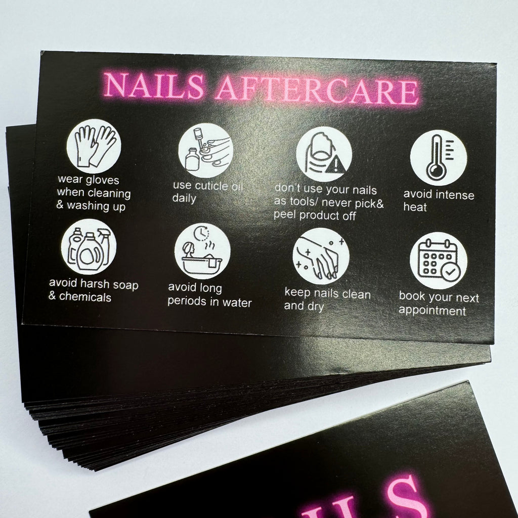Aftercare instruction cards