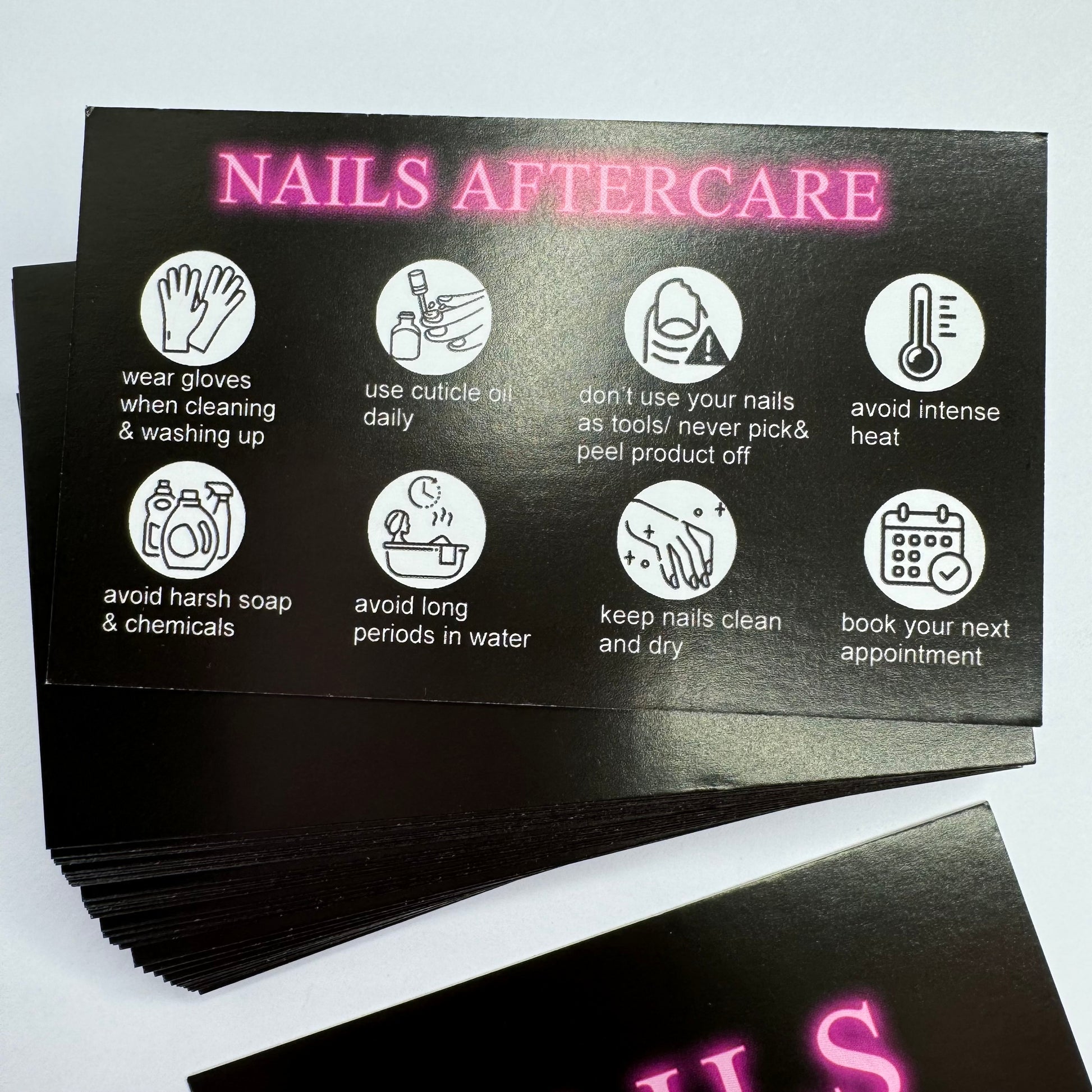 Aftercare instruction cards