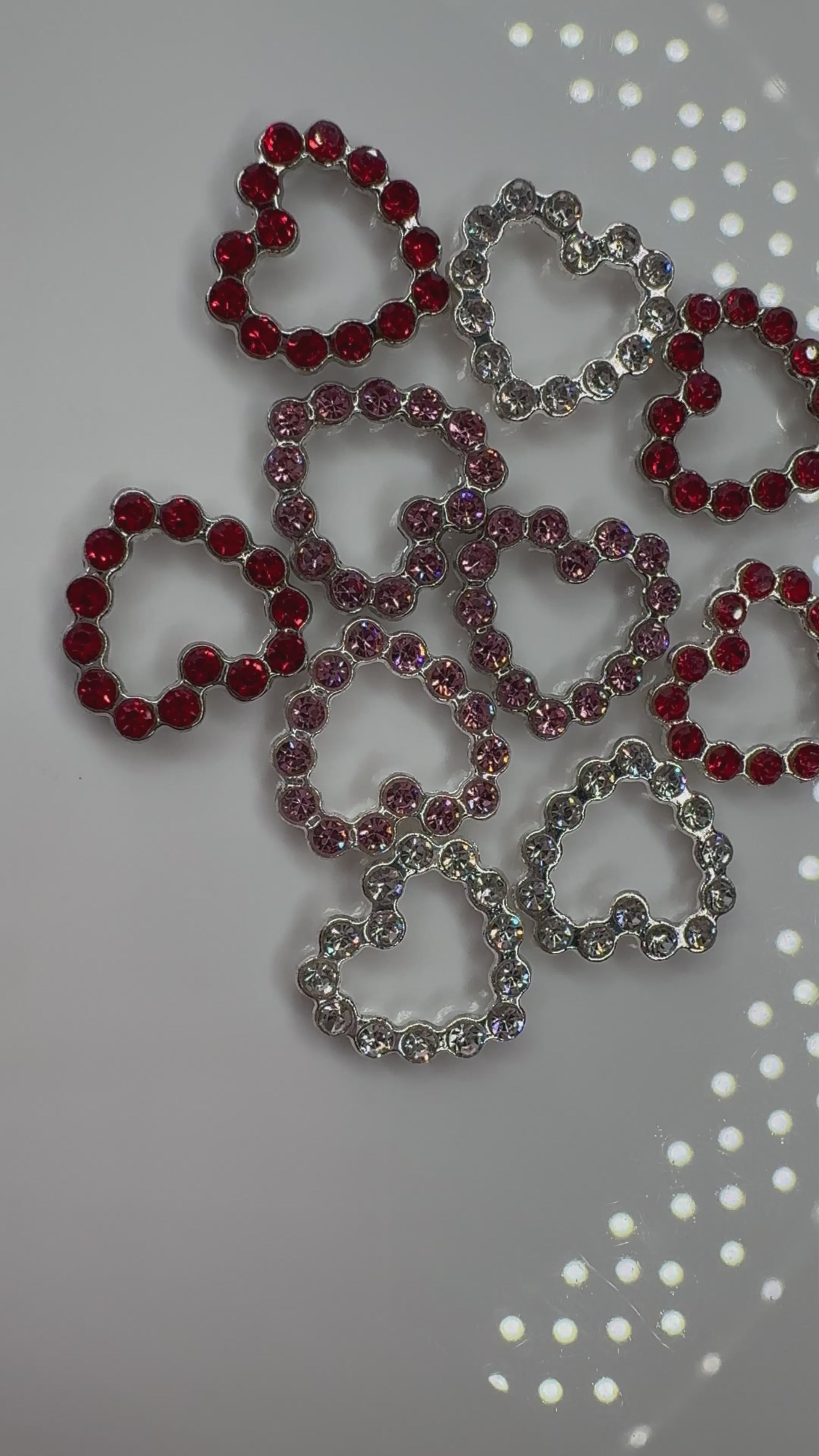 Colorful heart charms