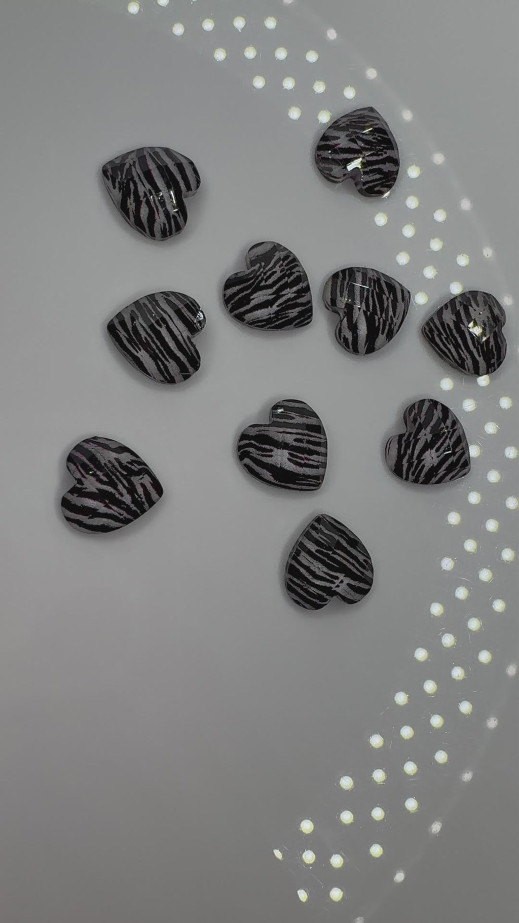 Zebra heart charms