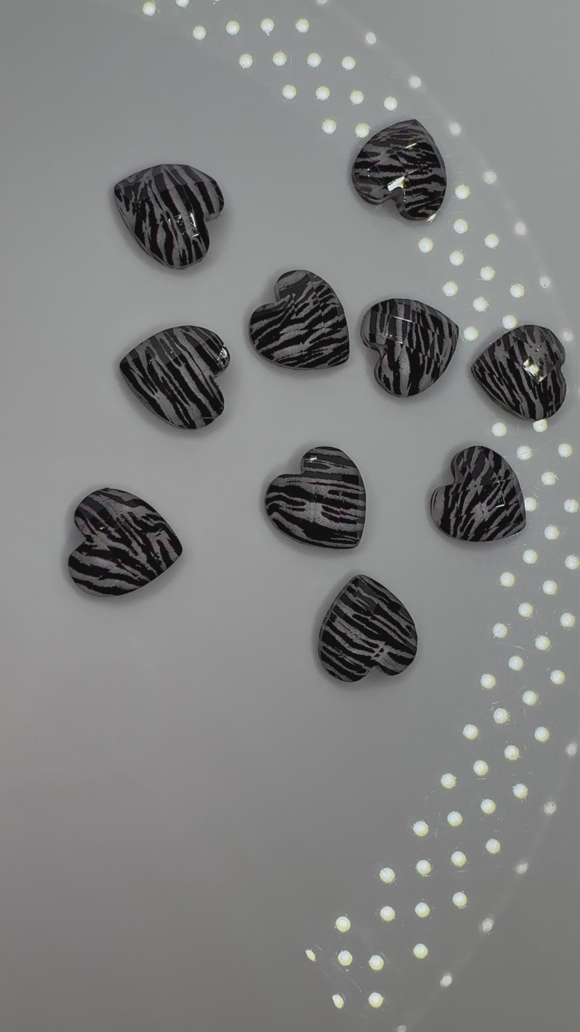Zebra heart charms