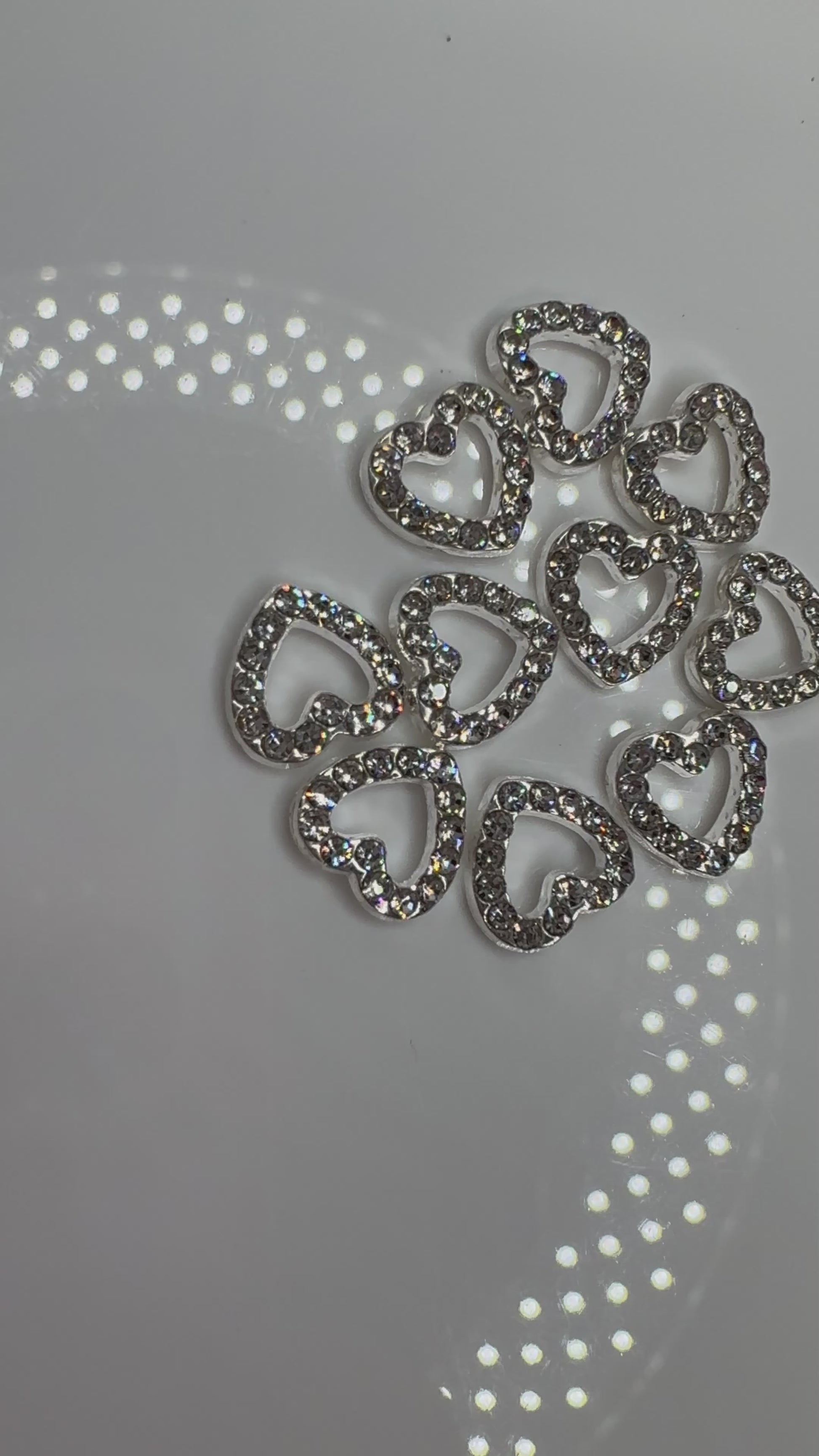 Silver heart charms